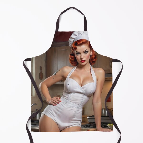 Item preview, Vintage 1940s Chef Red Head Pin Up designed and sold by MissSaylor.