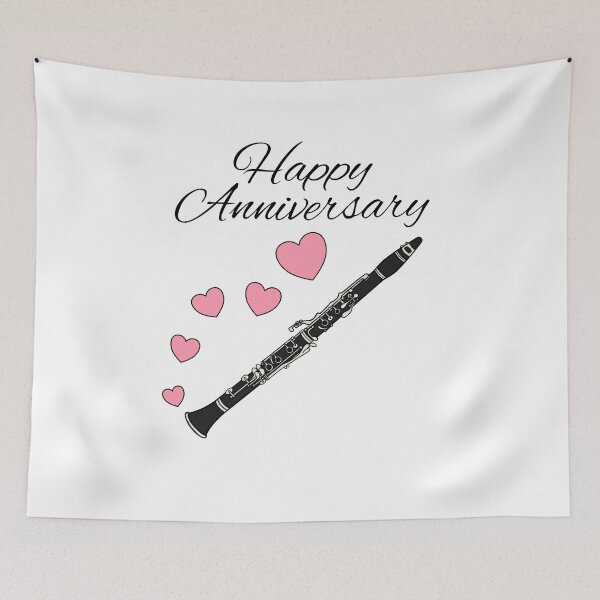 Item preview, Happy Anniversary, Clarinet Player Woodwind Musician Wedding designed and sold by doodlerob.