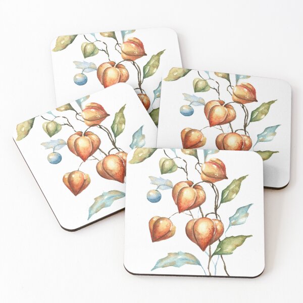 Item preview, Physalis nature watercolor art vintage designed and sold by AnjaLiaDesigns.