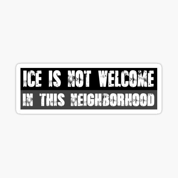 Vista previa del artículo con la obra «ICE no es bienvenido», diseñado y vendido por thepixelgarden.