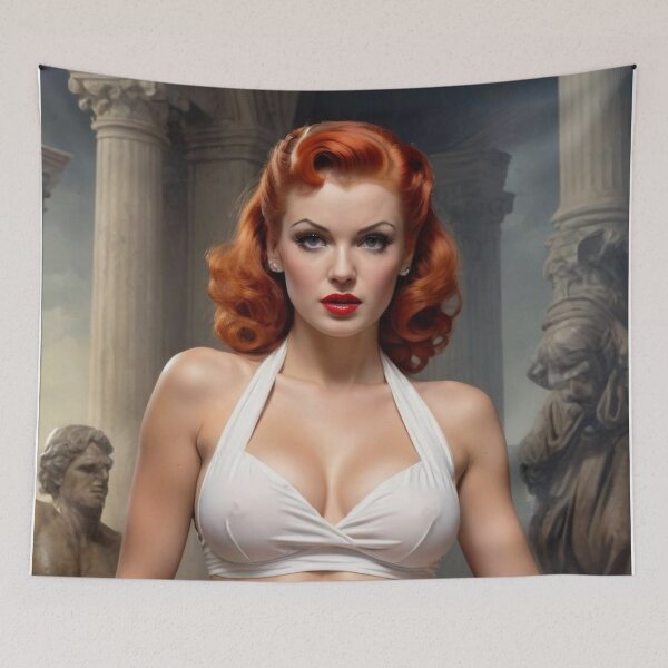 Item preview, Vintage 1940s Roman Goddess Red Head Pin Up designed and sold by MissSaylor.