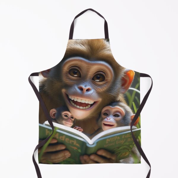 Artikelvorschau, Ein Affe mit Babys. Ein Affe mit einem Buch entworfen und verkauft von Hope-it-fits.