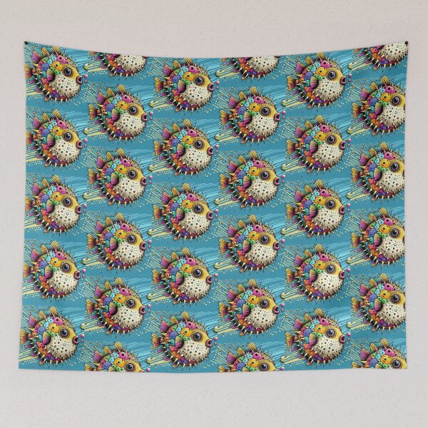 Item preview, colorful hedgehog fish designed and sold by Dogandesighn.
