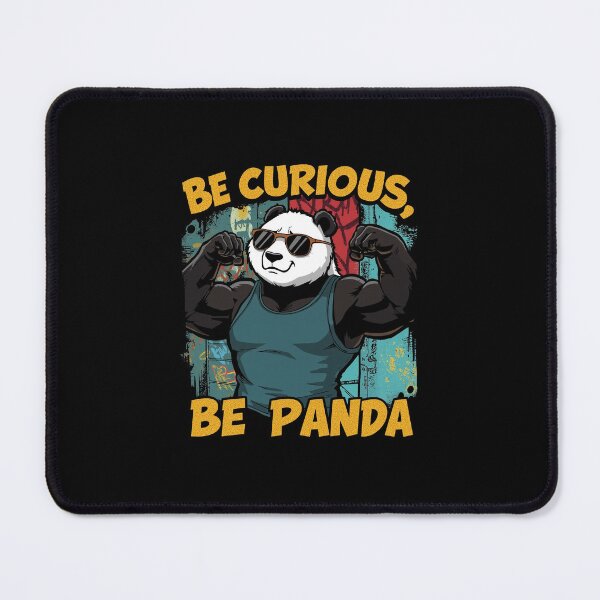 Item preview, Be Curious, Be Panda – Muscular Gym Panda Cartoon designed and sold by PumpedPanda.