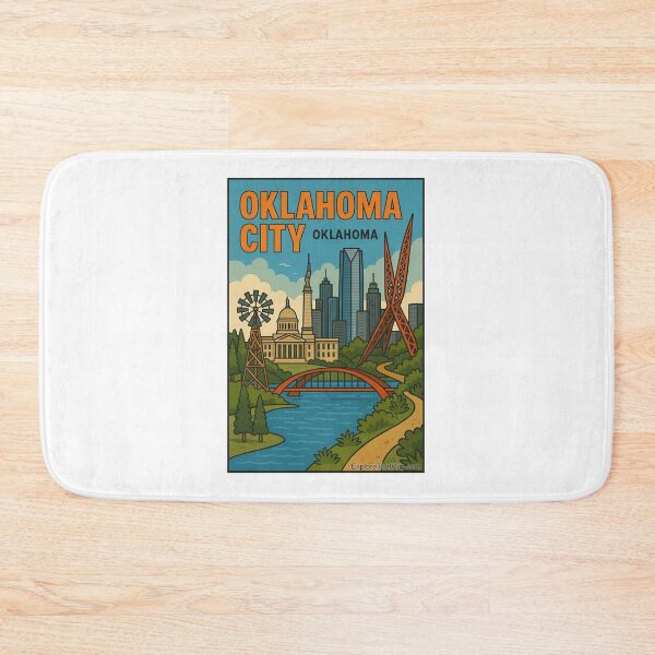 Item preview, Oklahoma City, Oklahoma – Retro Travel Design designed and sold by Explore That City.