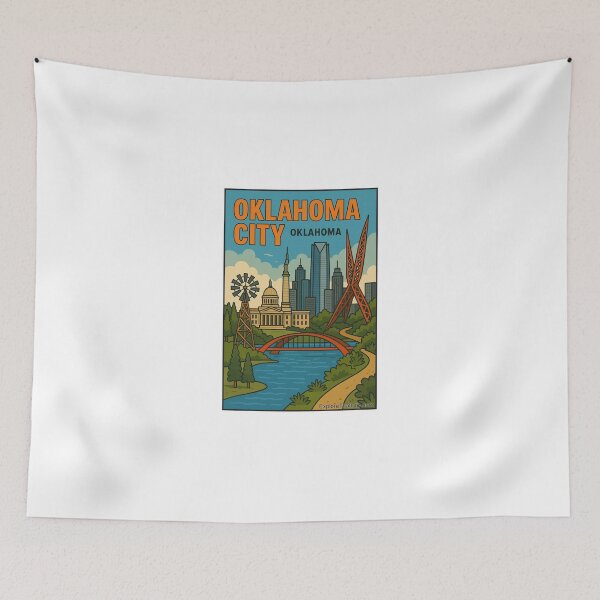 Item preview, Oklahoma City, Oklahoma – Retro Travel Design designed and sold by Explore That City.