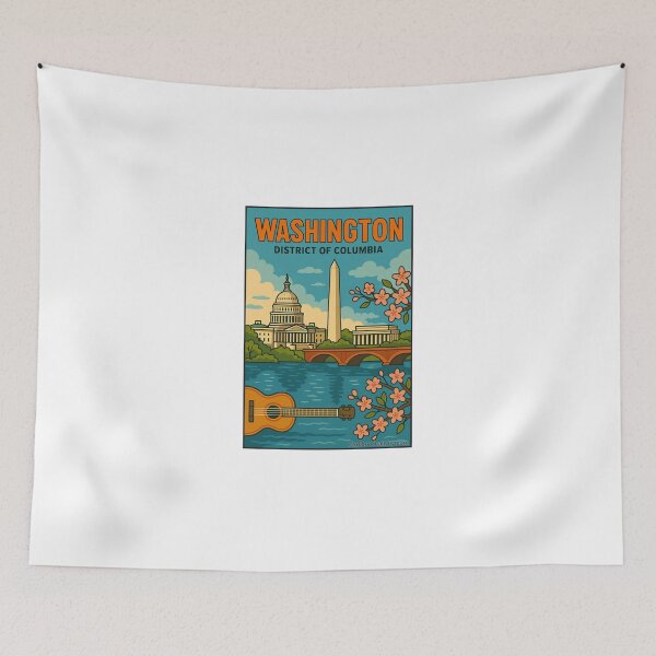 Item preview, Washington, District of Columbia – Retro Travel Design designed and sold by Explore That City.
