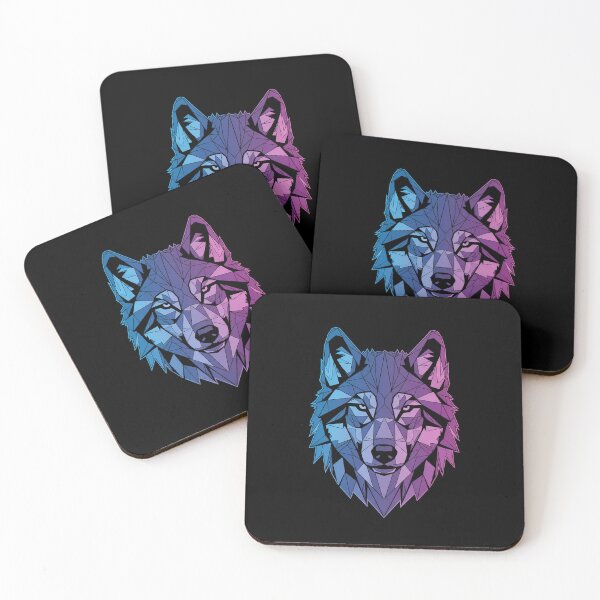 Item preview, Geometric Wolf Head with Neon Colors designed and sold by behnaninan.