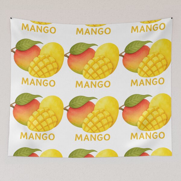 Item preview, Watercolor Mango Fruit with Bold Typography designed and sold by ArtfulWeave.