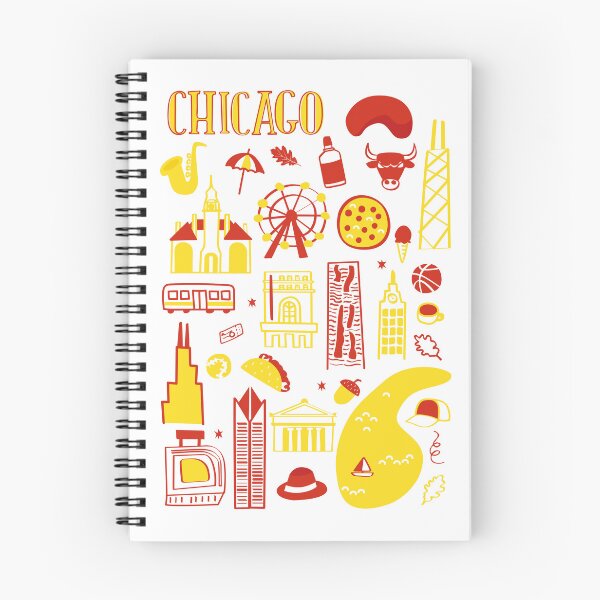 Item preview, Chicago City Icons – Minimalist Yellow and Red Art Print designed and sold by PauRicart.