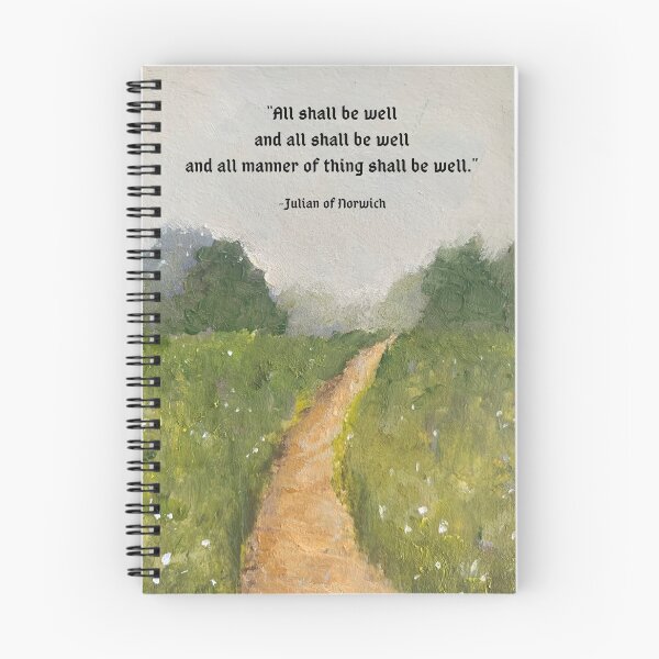Item preview, All Shall Be Well, Julian Of Norwich Quote with Country Landscape No. 2 designed and sold by JoyfulWhimsy.