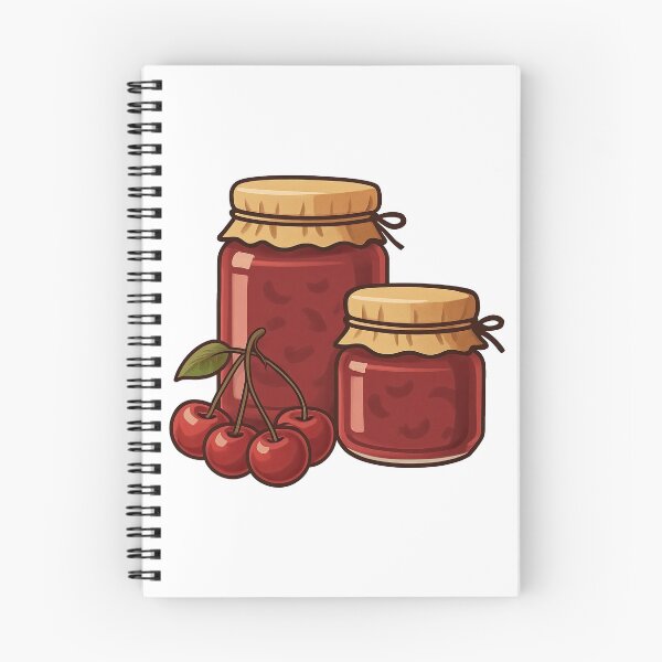 Item preview, Cherry Jam Jars with Hand-Drawn Fruit Detail designed and sold by ArtfulWeave.
