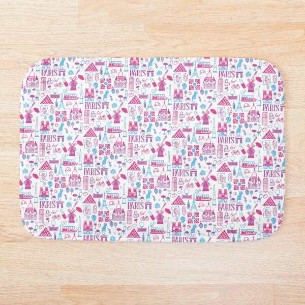 Item preview, Paris City Icons – Minimalist Pink and Blue Art Print designed and sold by PauRicart.