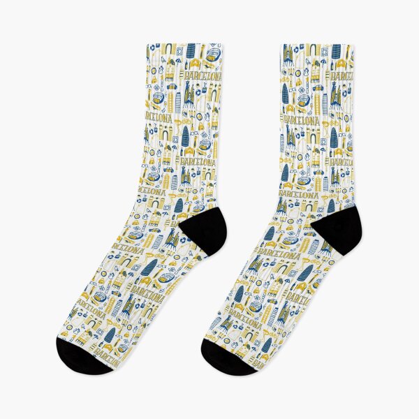 Item preview, Barcelona City Icons – Minimalist Yellow and Blue Art Print designed and sold by PauRicart.