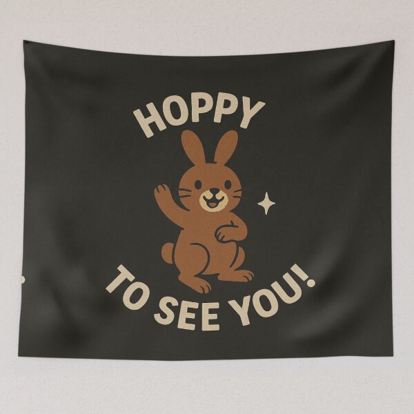 Item preview, Hoppy to See You - Cute Bunny Pun Design designed and sold by KukitoHandmade.