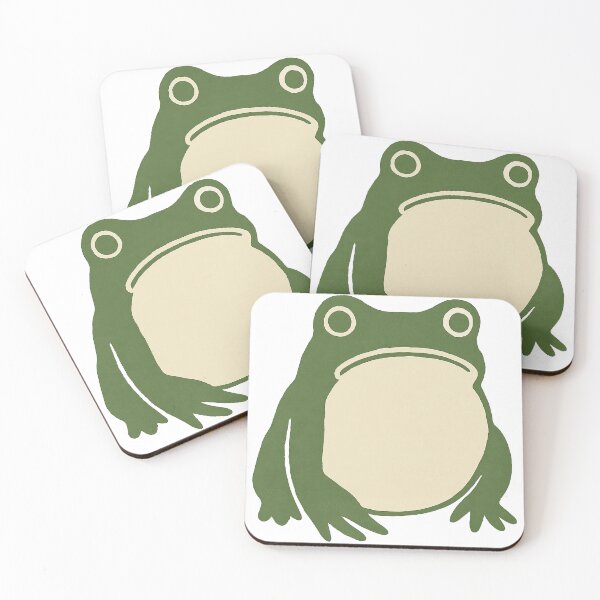 Item preview, Minimalist Green Frog with Cream Belly Design designed and sold by ArtfulWeave.