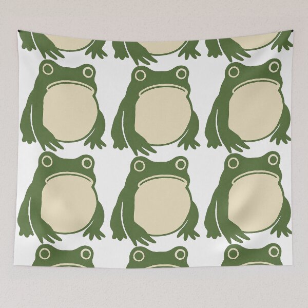 Item preview, Minimalist Green Frog with Cream Belly Design designed and sold by ArtfulWeave.