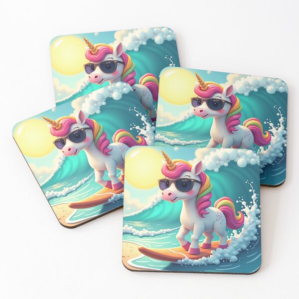 Item preview, Unicorn on surfboard while surfing. designed and sold by MADandSANE-MArt.