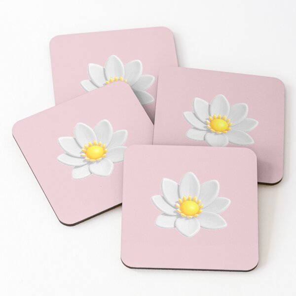 Item preview, White lotus 3D flower trendy pattern pink background designed and sold by HandmadeMood.