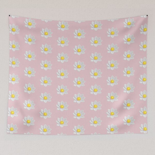 Item preview, White lotus 3D flower trendy pattern pink background designed and sold by HandmadeMood.
