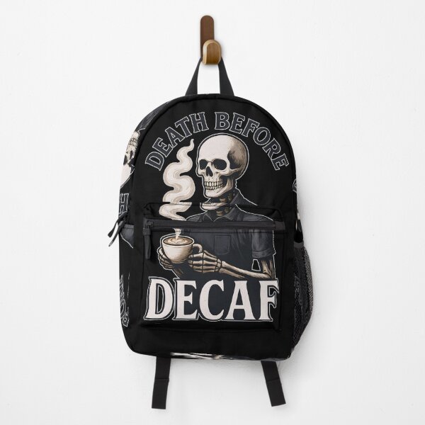 Item preview, Death Before Decaf Skeleton Coffee Lover Funny Caffeine Addict Design designed and sold by Shoot-The-Moon.