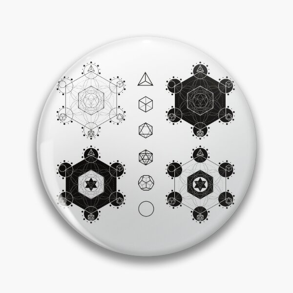 Item preview, Black and White Sacred Geometry – Metatron’s Cube & Platonic Solids designed and sold by MJ Koldewyn.