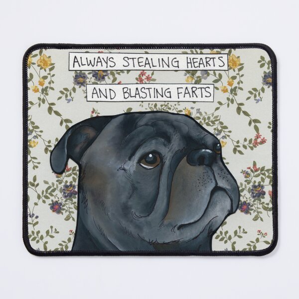 Item preview, Stealing Hearts, pug dog hand created art designed and sold by jamiemorathart.
