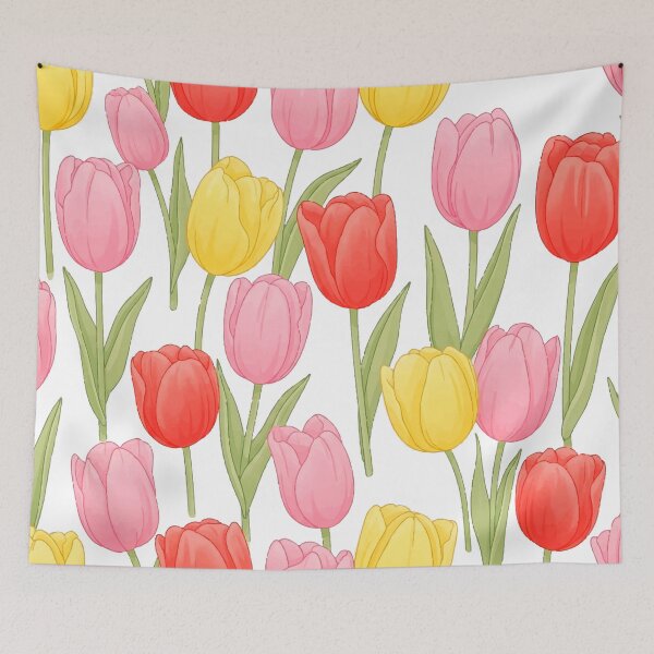 Item preview, Pastel Tulip Fields Seamless Pattern | Feminine Spring Summer Floral Design 2025 designed and sold by  Ojo de Lilith.