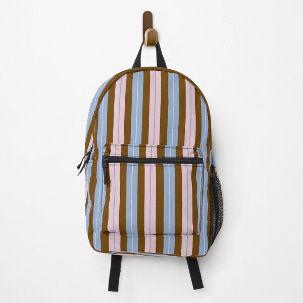 Item preview, Vertical Stripes Double Stripe Pattern Light Blue Pink Brown designed and sold by kierkegaard.
