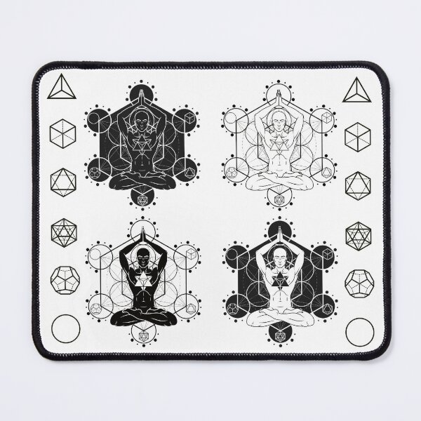 Item preview, Black & White Sacred Geometry Meditating Man – Sticker Set designed and sold by MJ Koldewyn.