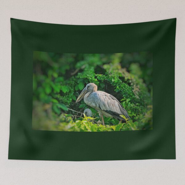 Item preview, Asian Openbill Stork Caring for Its Chick designed and sold by WingsOfWonders.
