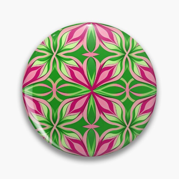 Item preview, pink and green abstract floral pattern (wicked inspired colors) designed and sold by EmeraldeaArt.