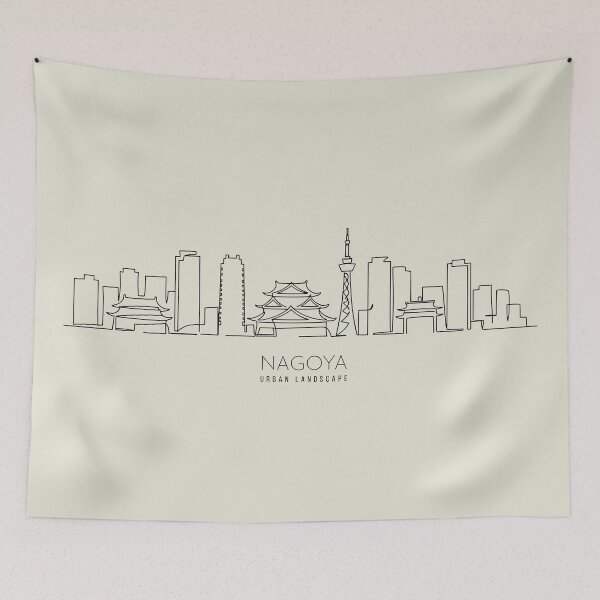 Item preview, Urban Landscape NAGOYA - Simple line Art designed and sold by store-wasabi.