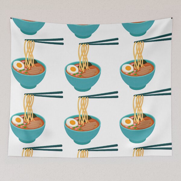 Item preview, Ramen Bowl with Floating Noodles and Toppings designed and sold by ArtfulWeave.