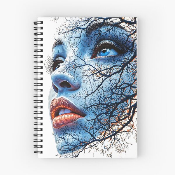 Item preview, Mystical Blue Face Entwined with Nature Branches designed and sold by Taans-Creation.