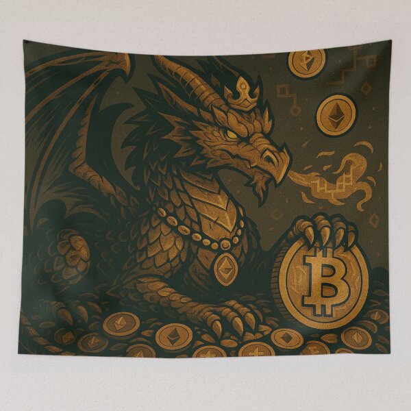 Item preview, Crypto Dragon: The Guardian of Digital Gold designed and sold by MarinaBlackArt.
