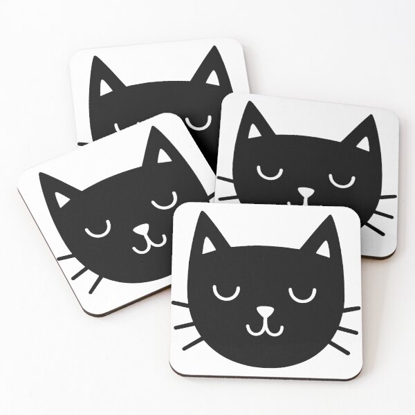 Item preview, Minimalist Black Cat Face with Peaceful Expression designed and sold by ArtfulWeave.