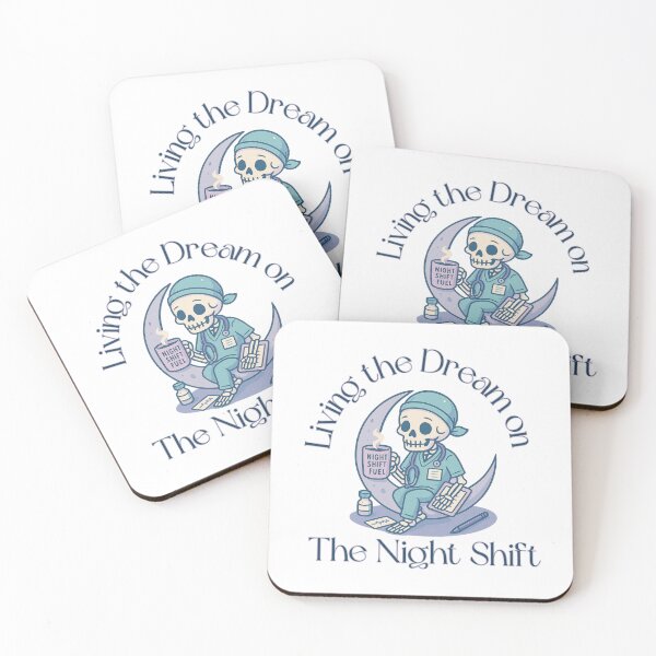 Item preview, Living the Dream on the Night Shift – Skeleton Nurse Design designed and sold by MedMindCreation.