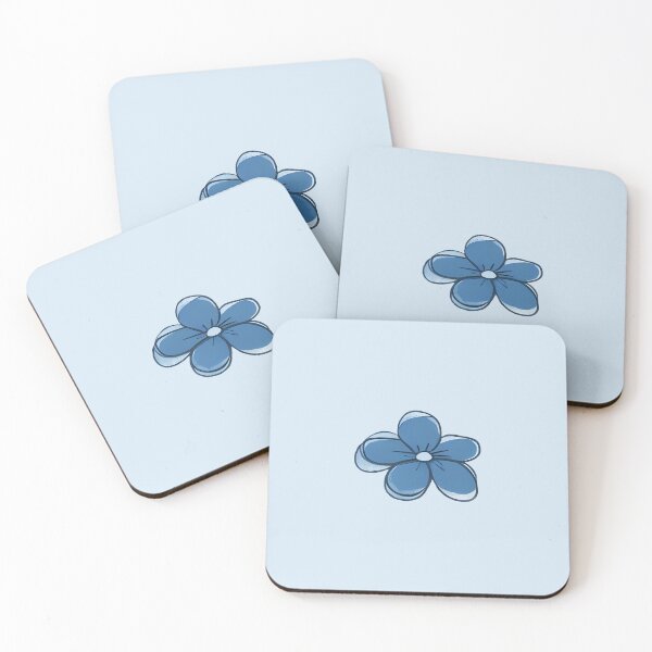 Item preview, Minimalist Blue Forget-Me-Not Flower Doodle – Simple Floral Head Art designed and sold by EmeraldeaArt.