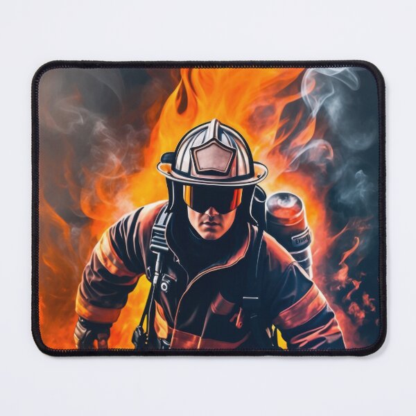 Item preview, Heroic Firefighter in Fiery Rescue Action designed and sold by The Artfiller.