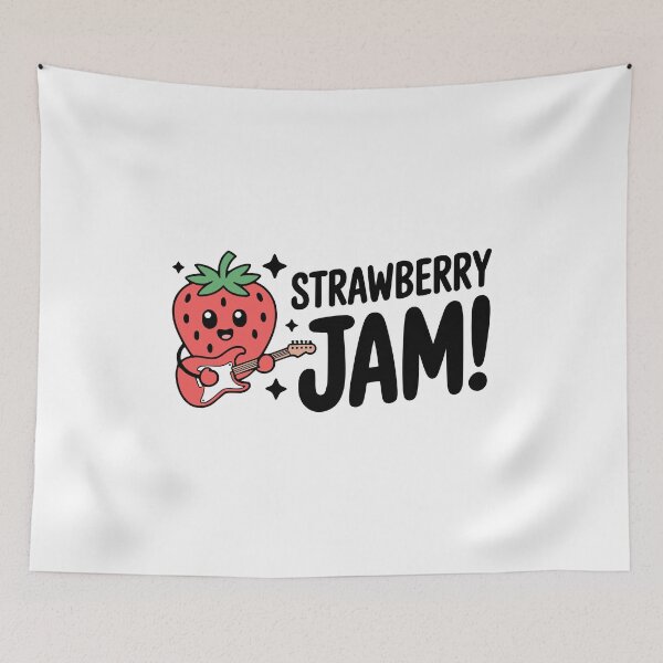 Item preview, Strawberry Jam! Cute Strawberry Guitar Pun designed and sold by PMCreative.