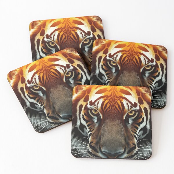 Item preview, Majestic Tiger Portrait in Golden Light designed and sold by The Artfiller.