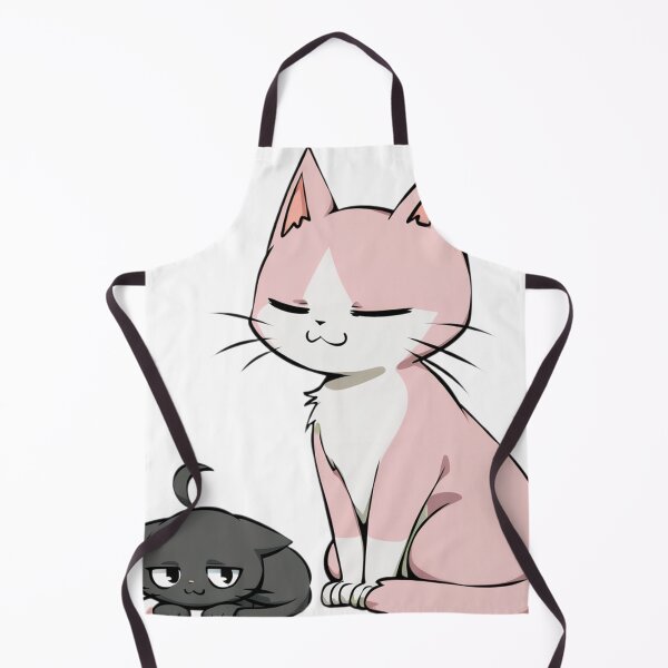 Item preview, Chill Anime Cats – Cute Pink and Black Cat Duo Relaxing Art designed and sold by veinmerch.
