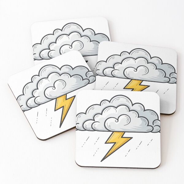 Item preview, Black outlined symbol of a Thunderstorm Cloud Icon  designed and sold by elkuni.