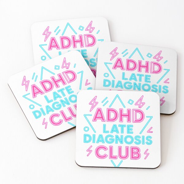 Item preview, Neon ADHD Late Diagnosis Club Sticker designed and sold by Trendy Sticker & Merch Collection - Express Yourself.