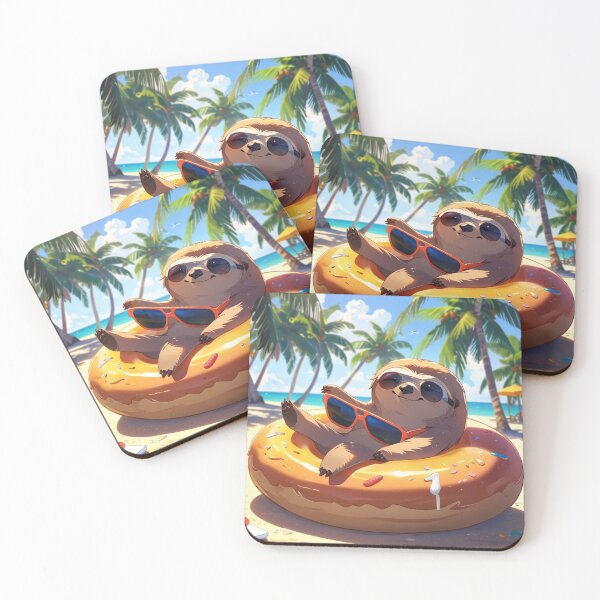 Item preview, Sloth Summer Vibes – Cute Beach Donut Floatie Design designed and sold by The Collection.