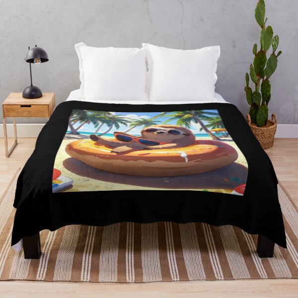 Item preview, Sloth Summer Vibes – Cute Beach Donut Floatie Design designed and sold by The Collection.