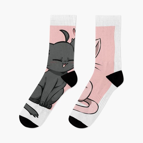 Item preview, Adorable Anime Couple Cats in Love – Black and Pink Kitty Romance designed and sold by veinmerch.