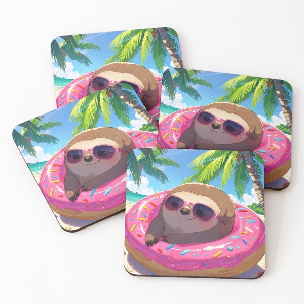 Item preview, Sloth Summer Vibes – Cute Beach Donut Floatie Design designed and sold by The Collection.
