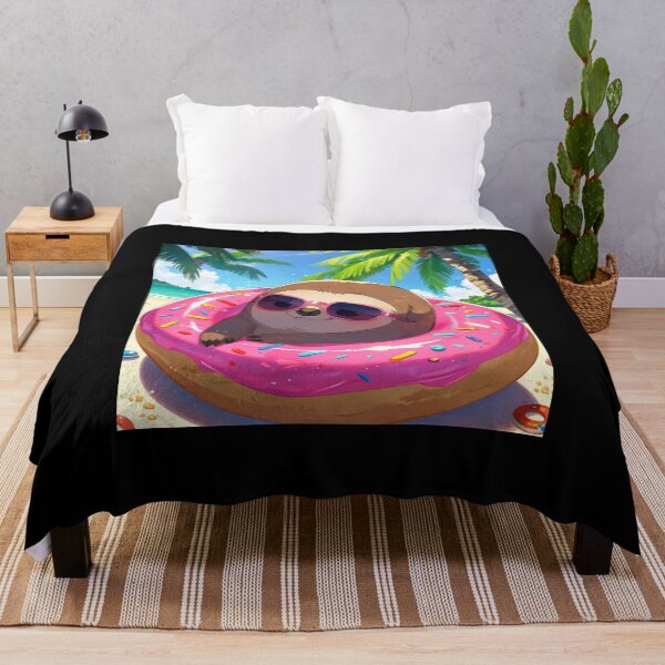 Item preview, Sloth Summer Vibes – Cute Beach Donut Floatie Design designed and sold by The Collection.